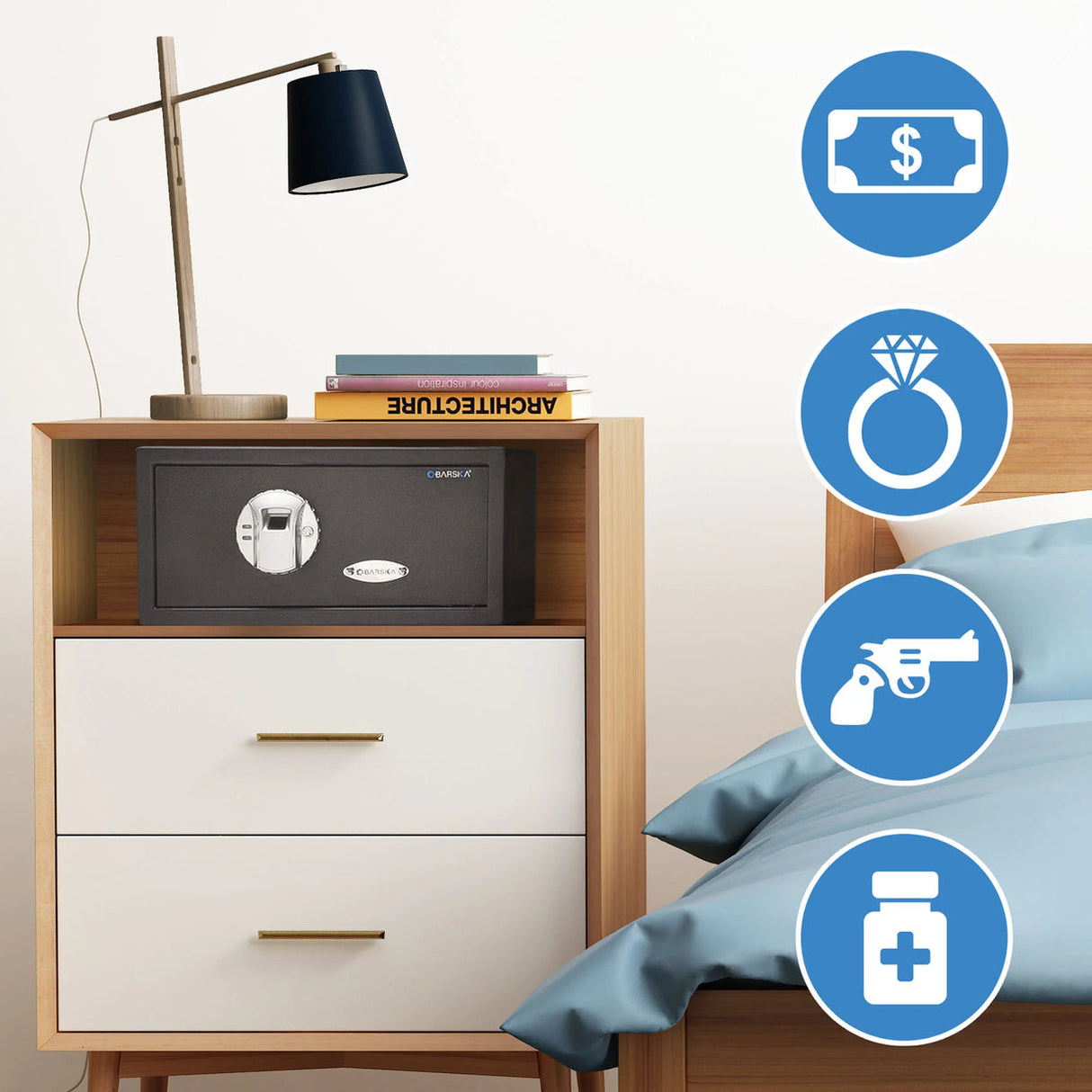 Barska BIOMETRIC Safe 0.23 CUBIC FT Top Opening