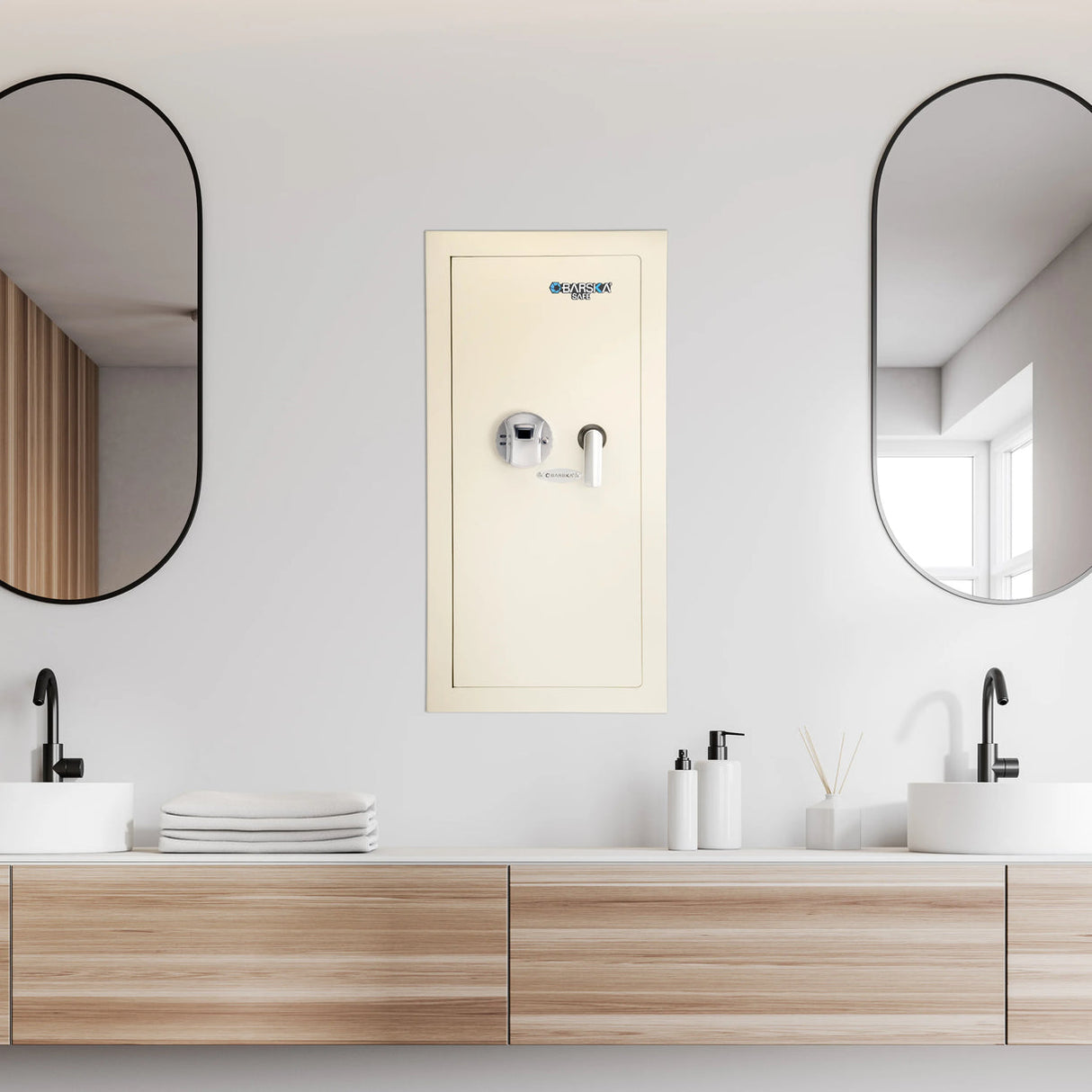 Barska BIOMETRIC Wall Safe 0.82 CUBIC FT Beige