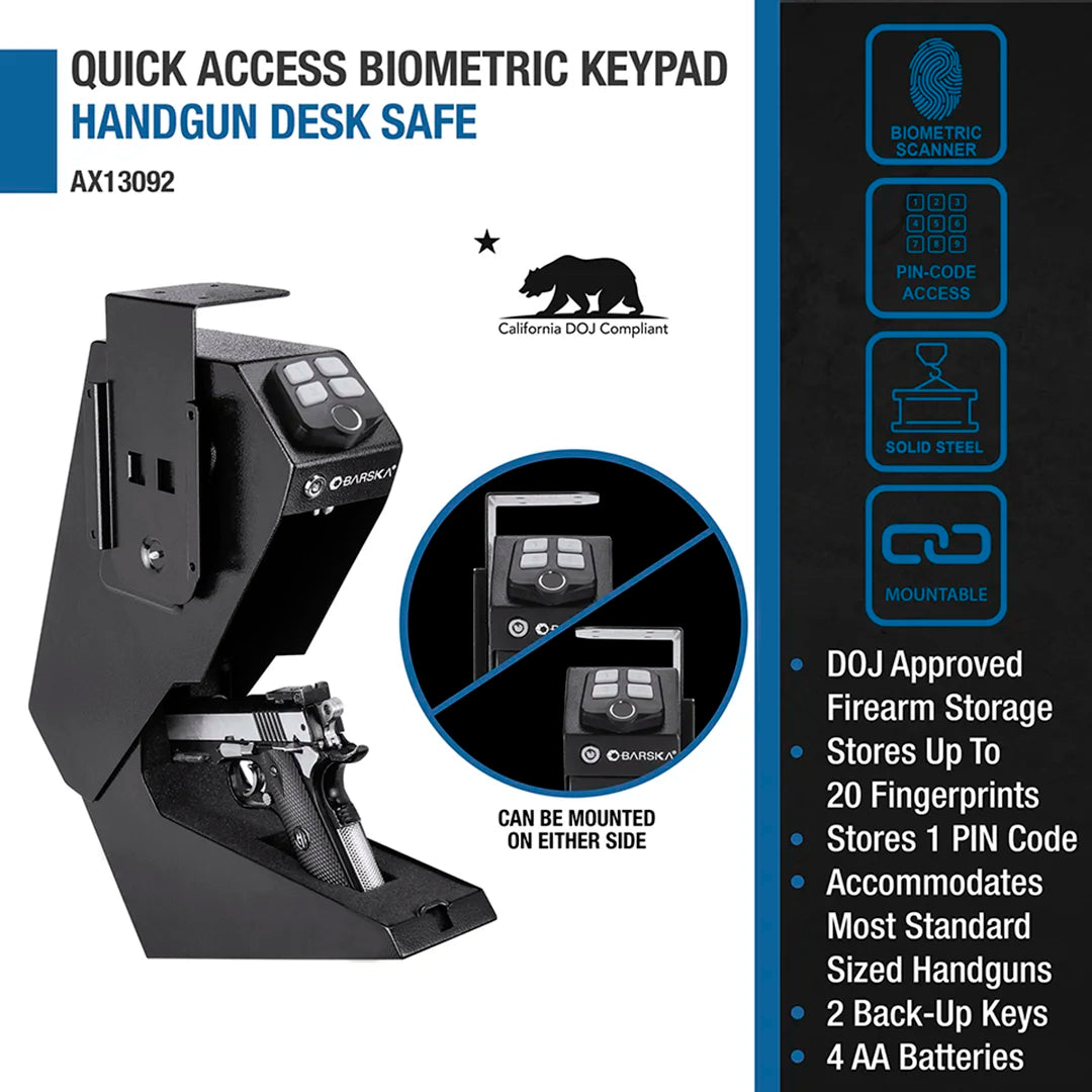 Barska Pistol Keypad Biometric Safe