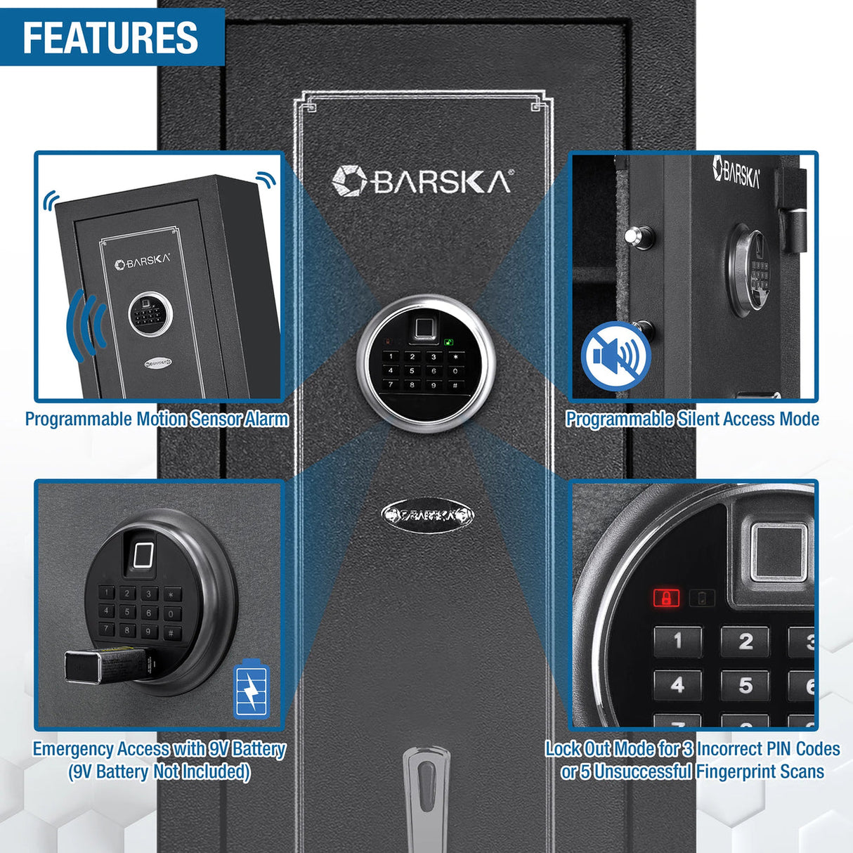 Barska 5.51 CUBIC FT Biometric Keypad safe