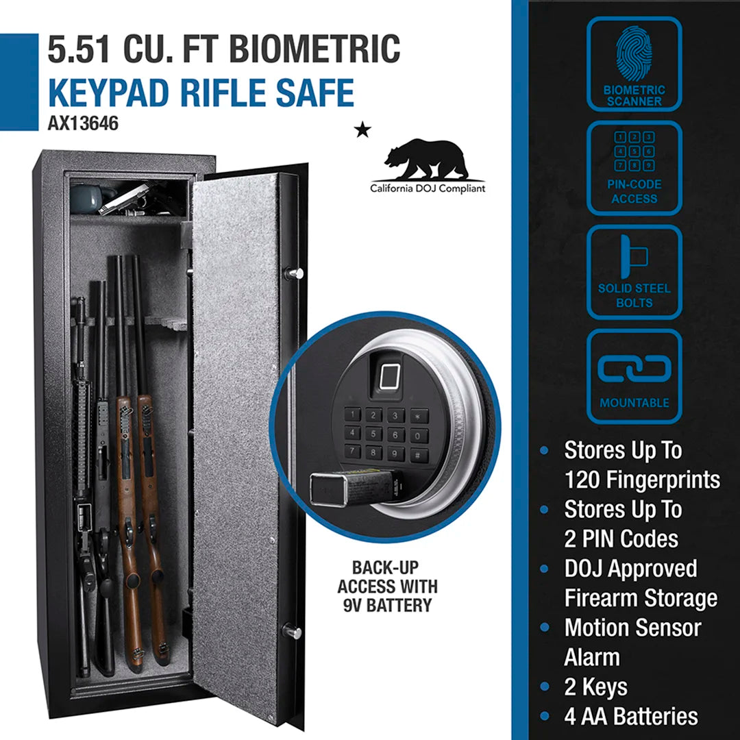 Barska 5.51 CUBIC FT Biometric Keypad safe
