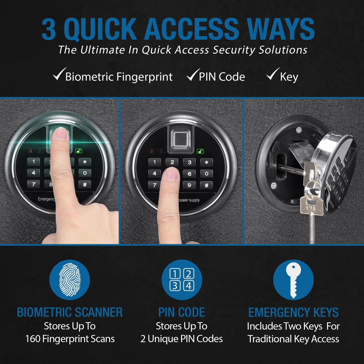 Barska 2.02 Cubic Ft Biometric Keypad Safe