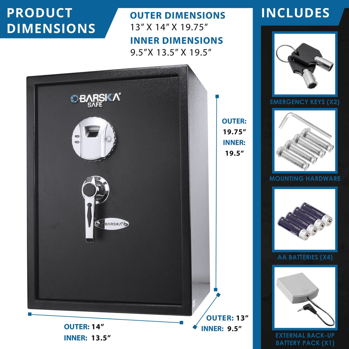 Barska BIOMETRIC Security Safe 1.45 CUBIC FT