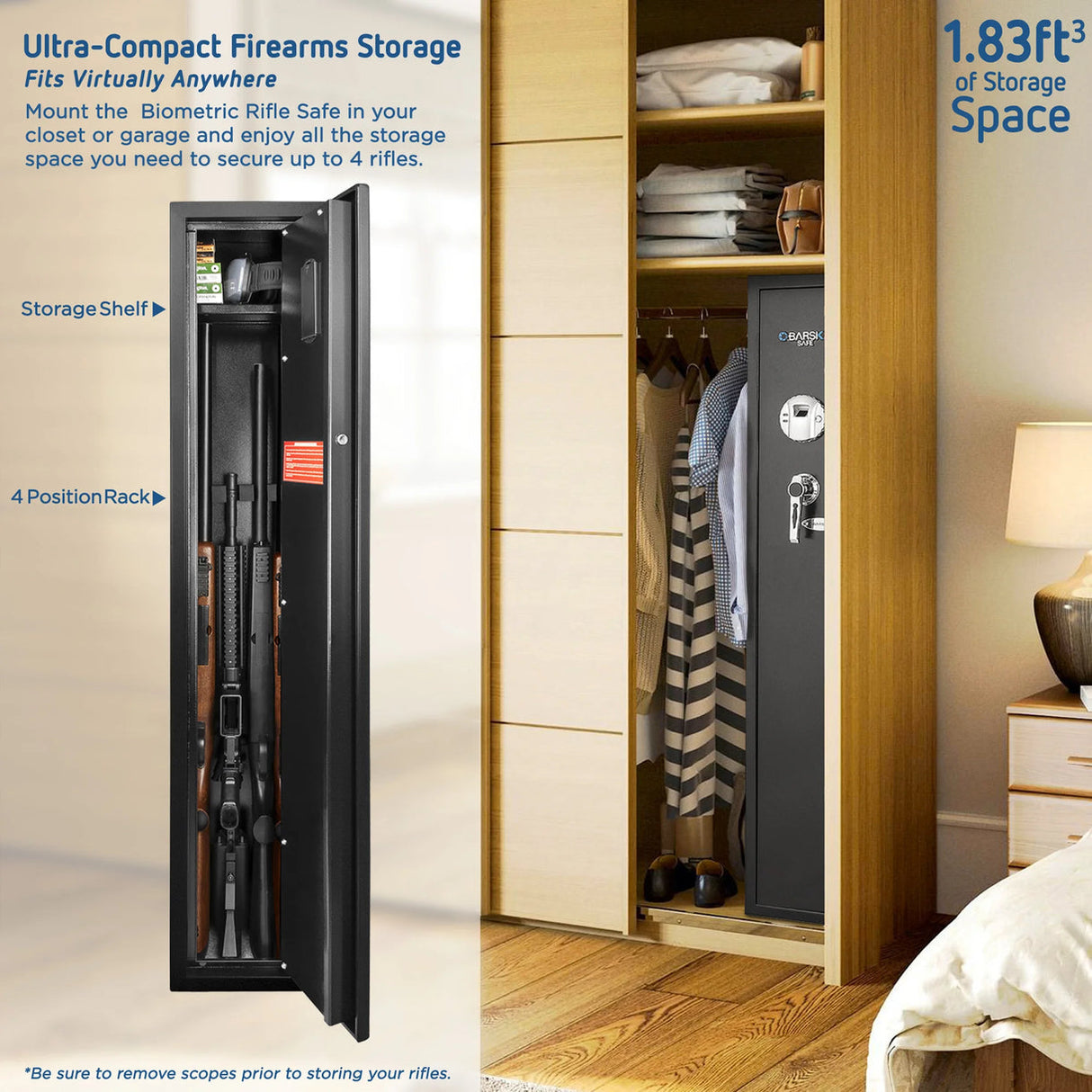 Barska 1.83 CUBIC FT Tall Biometric Safe