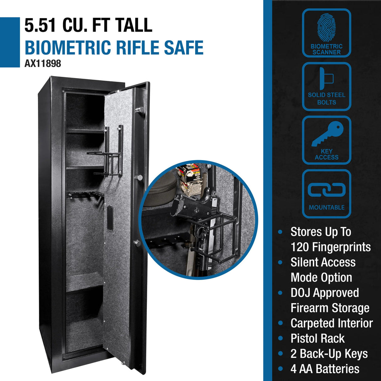 Barska BIOMETRIC  Safe 5.51 CUBIC FT TALL