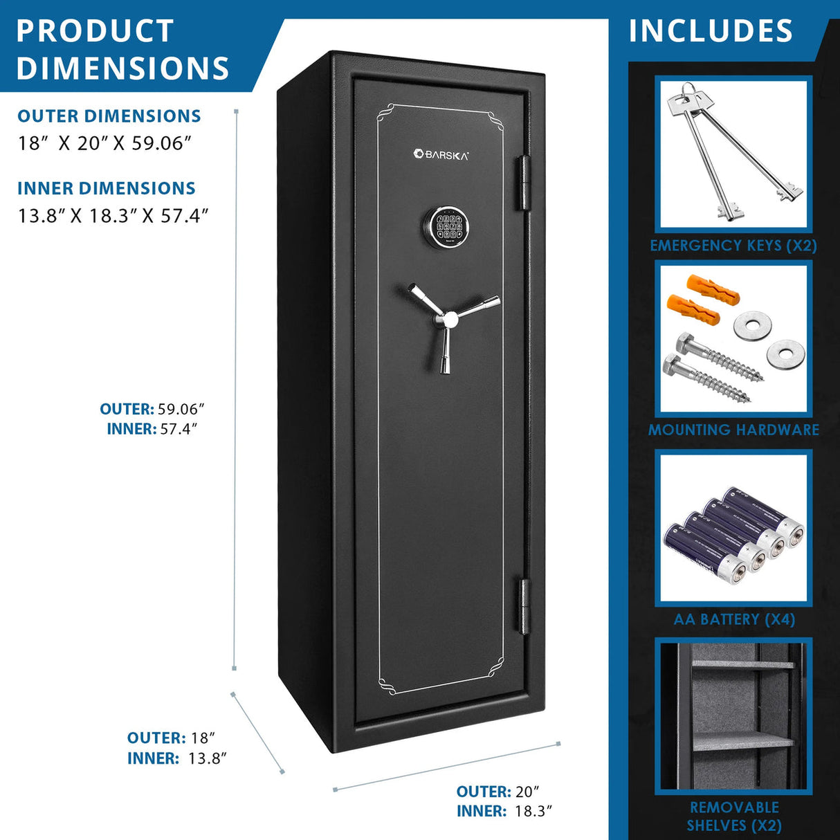 Barska Fireproof Safe Vault 8.47 CUBIC FT Tall