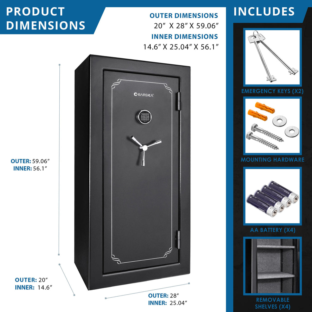 Barska Fireproof Safe Vault  11.87 CUBIC FT Tall