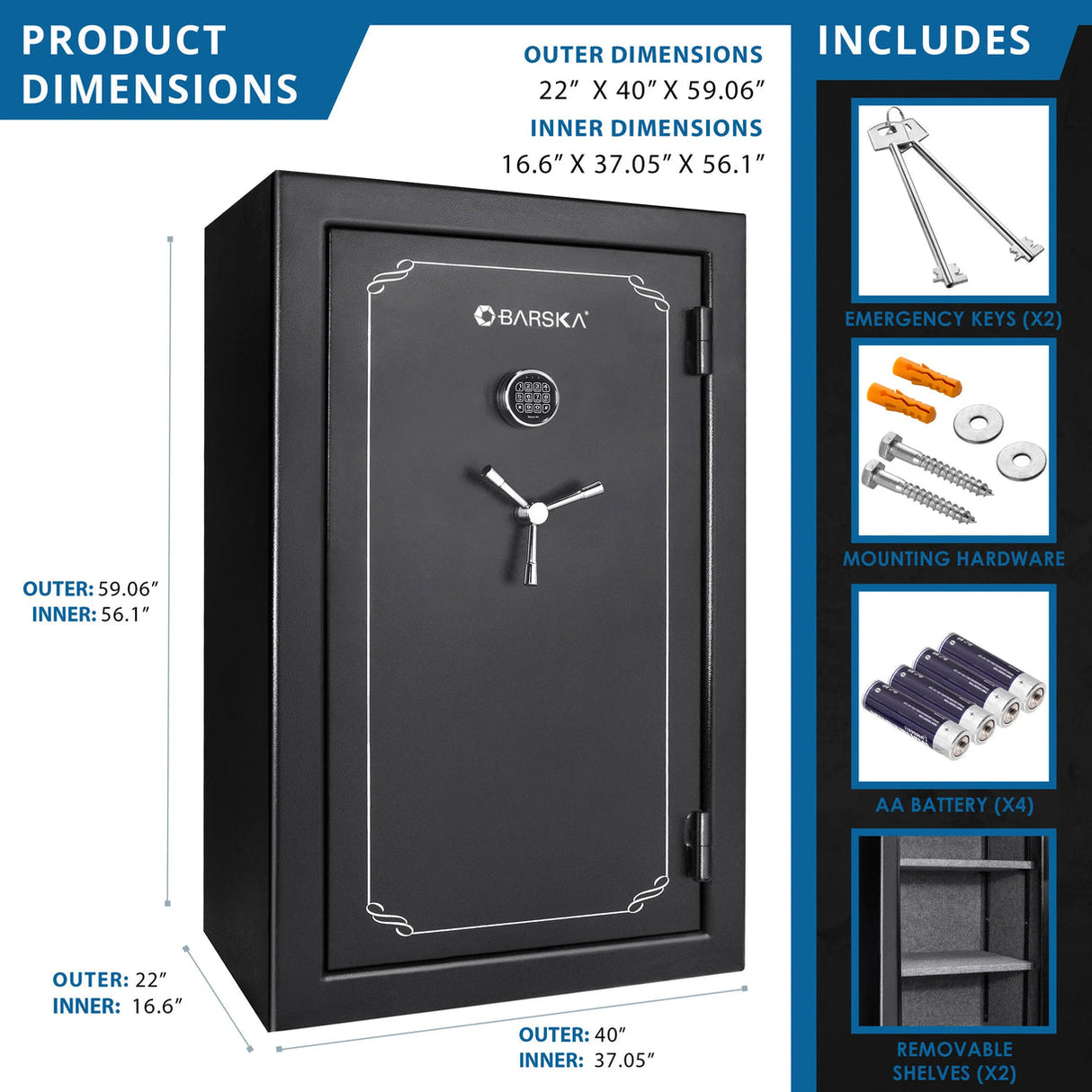 Barska FIREPROOF Safe Vault 19.97 CUBIC FT Tall