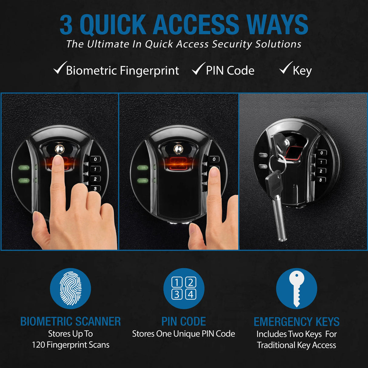 Barska BIOMETRIC Keypad Safe  1.83 CU FT