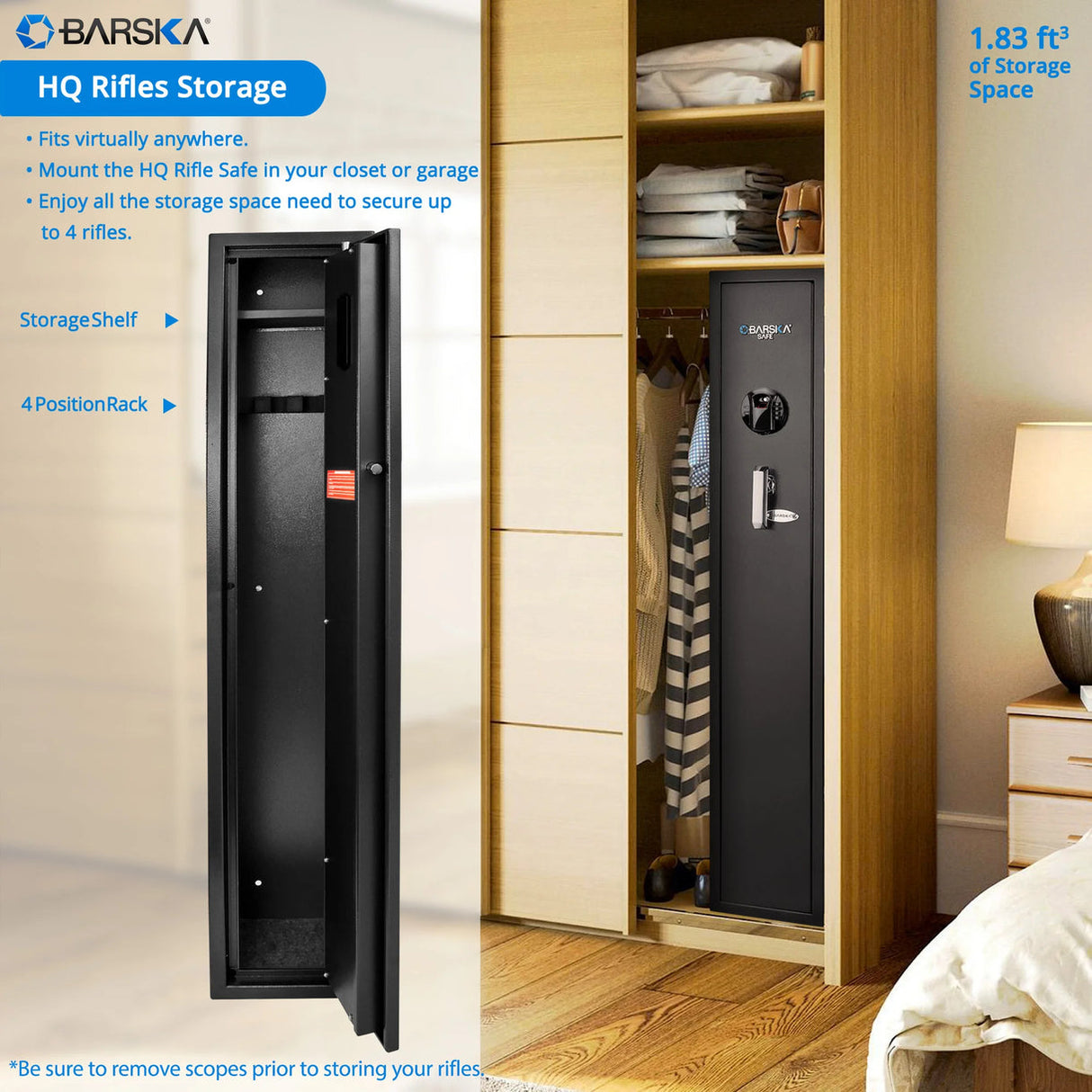 Barska BIOMETRIC Keypad Safe  1.83 CU FT