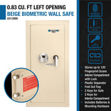 Barska BIOMETRIC Wall Safe 0.82 CUBIC FT Beige