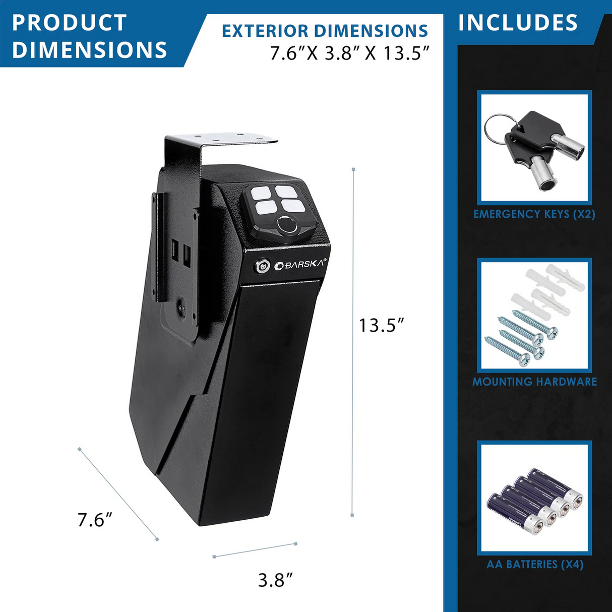 Barska Pistol Keypad Biometric Safe