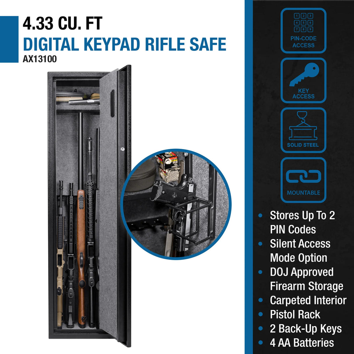 Barska 4.33 CUBIC FT Keypad Safe