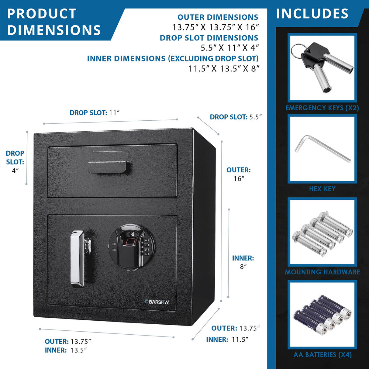 Barska BIOMETRIC Depository Safe
