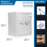 Barska 1.64 CUBIC FT Biometric Fireproof Safe, Grey