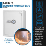 Barska 4.48 CUBIC FT Biometric Fireproof Safe, White
