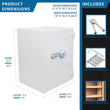 Barska 4.48 CUBIC FT Biometric Fireproof Safe, White